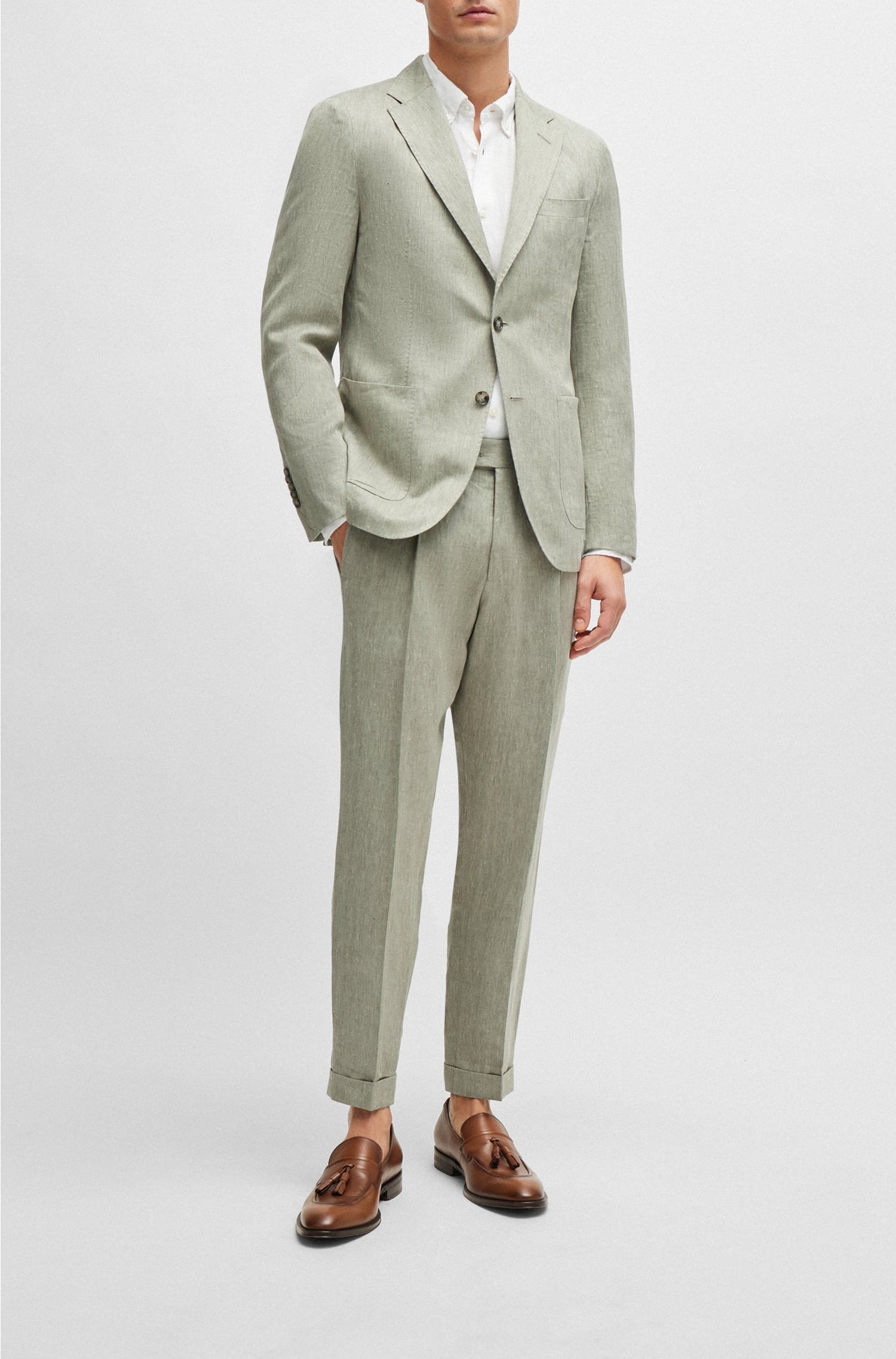 OPEN GREEN // TROUSERS L-PEET-PLEAT-241
