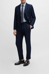 OPEN BLUE // FORMAL TROUSERS L-PORT-PLEATS-242