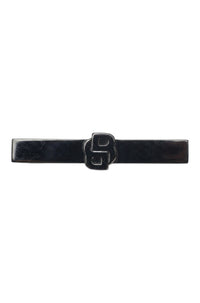 Double brass tie clip - Black