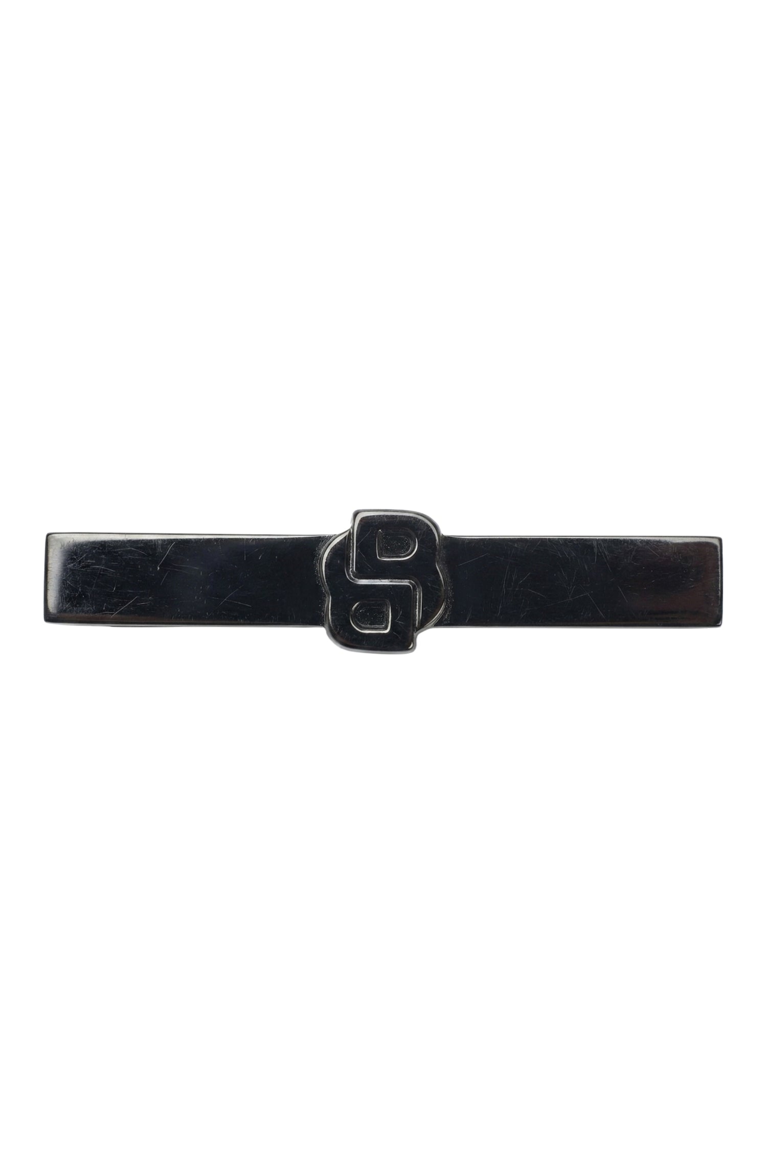 Double brass tie clip - Black