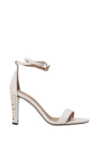 Lilye leather heeled sandals - Open White