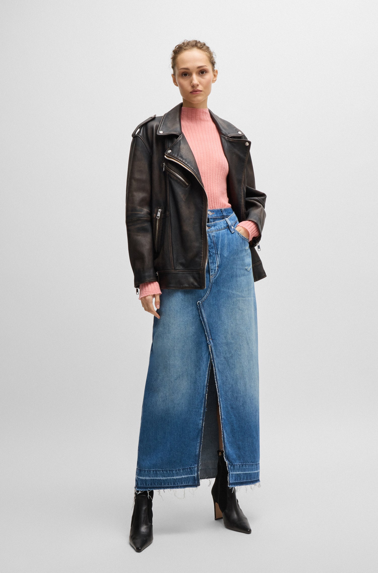 MEDIUM BLUE // CASUAL SKIRTS C_LONG DENIM SKIRT