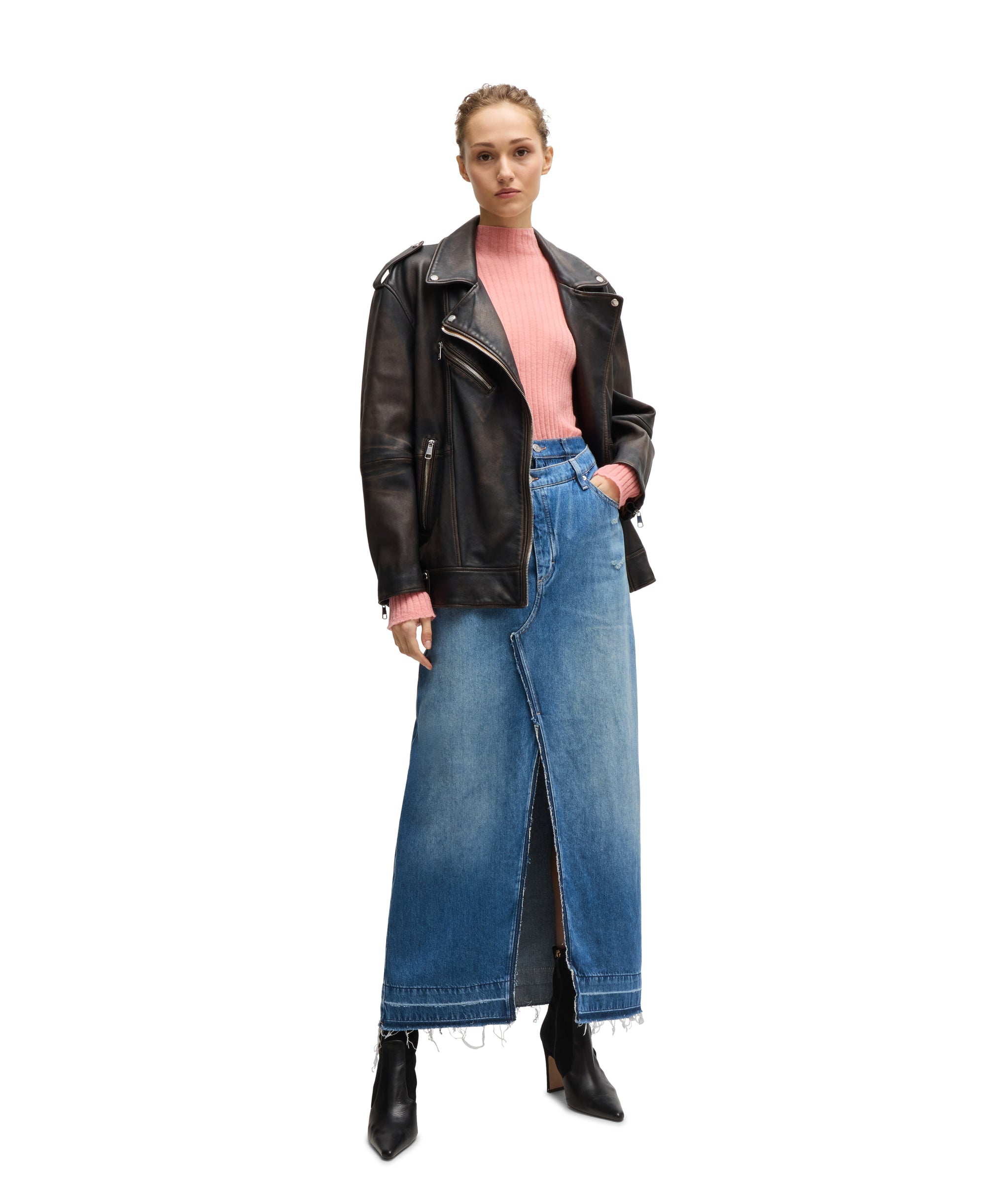 MEDIUM BLUE // CASUAL SKIRTS C_LONG DENIM SKIRT