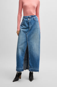 MEDIUM BLUE // CASUAL SKIRTS C_LONG DENIM SKIRT