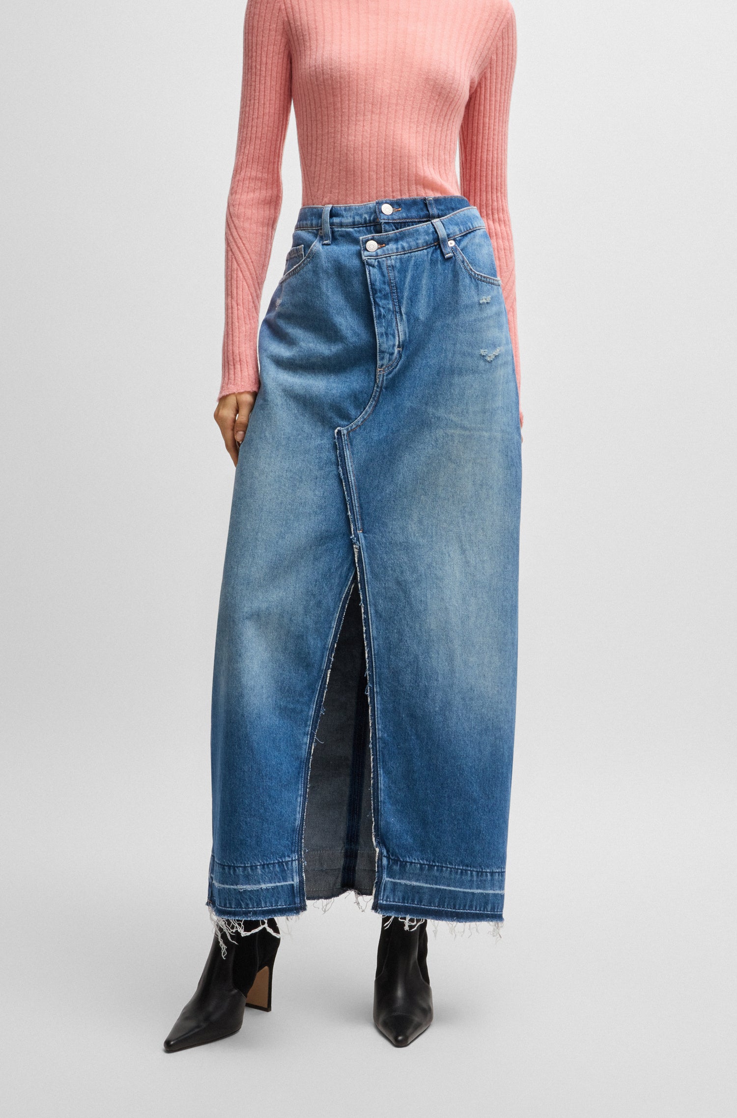 MEDIUM BLUE // CASUAL SKIRTS C_LONG DENIM SKIRT