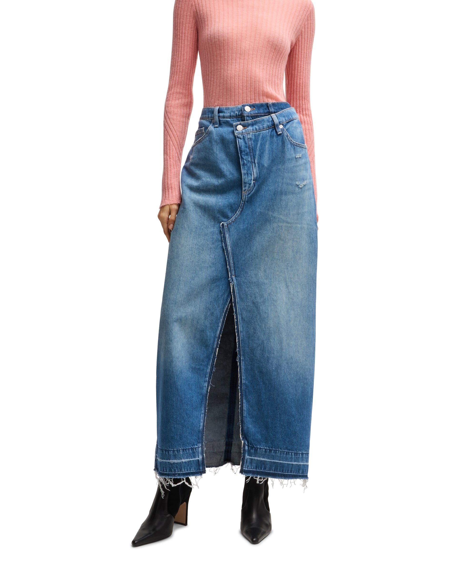 MEDIUM BLUE // CASUAL SKIRTS C_LONG DENIM SKIRT