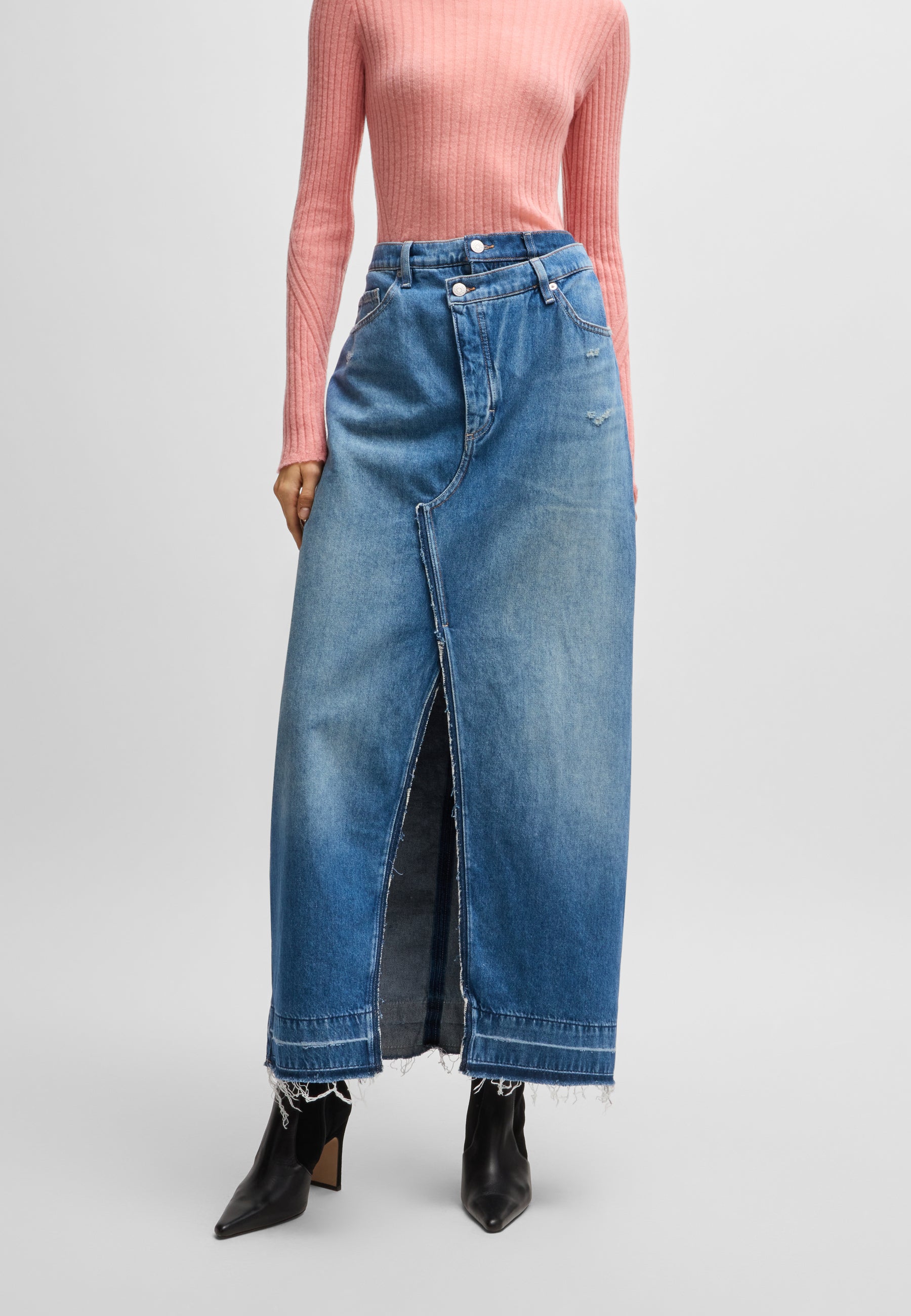 MEDIUM BLUE // CASUAL SKIRTS C_LONG DENIM SKIRT