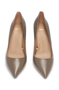 Janet leather court shoes - Medium Brown