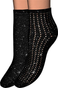 BLACK // CASUAL SOCKS 2P SH SOFT SHINE CC