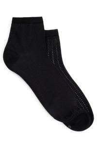 BLACK // CASUAL SOCKS 2P SH SOFT SHINE CC