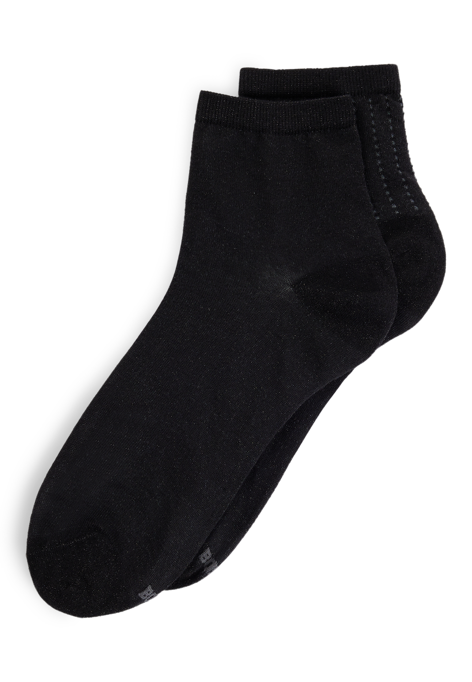 BLACK // CASUAL SOCKS 2P SH SOFT SHINE CC