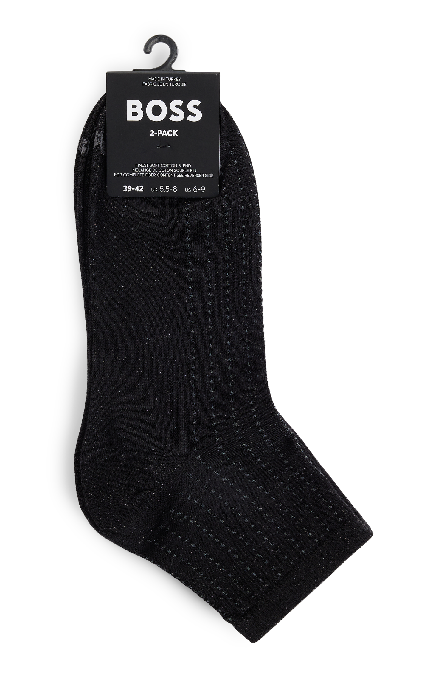 BLACK // CASUAL SOCKS 2P SH SOFT SHINE CC
