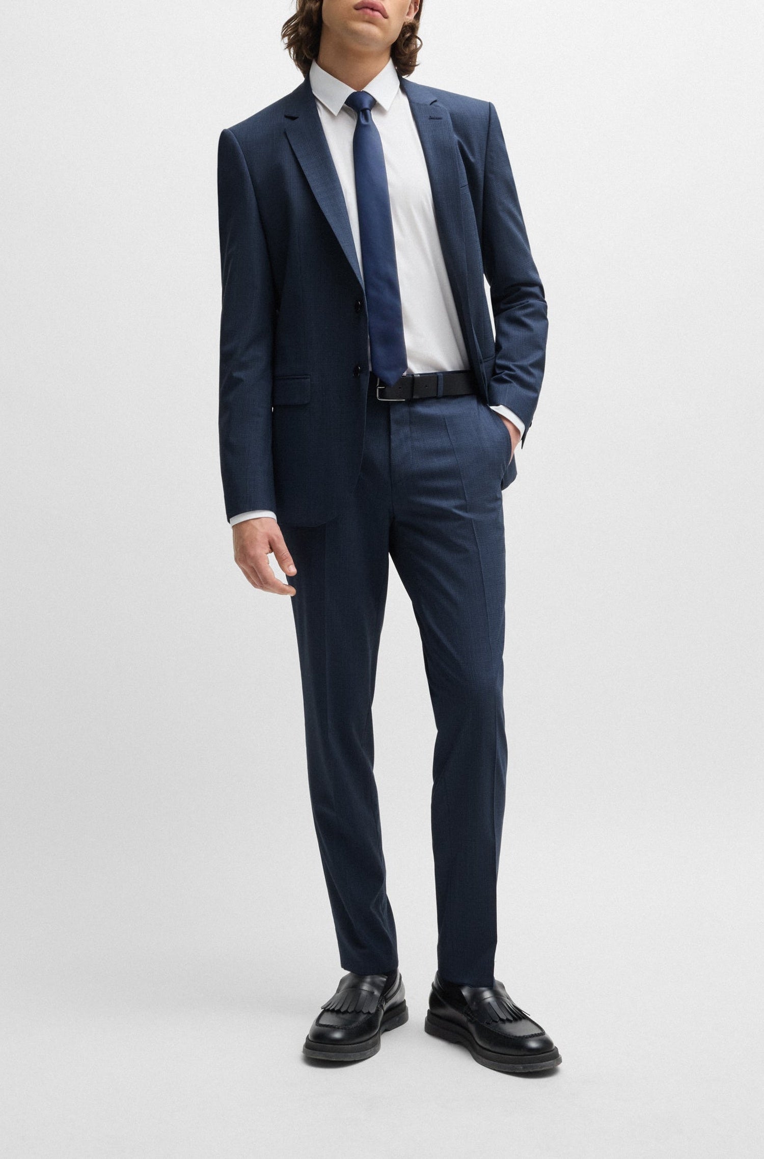 Pantalon Hesten en laine mélangée - Dark Blue