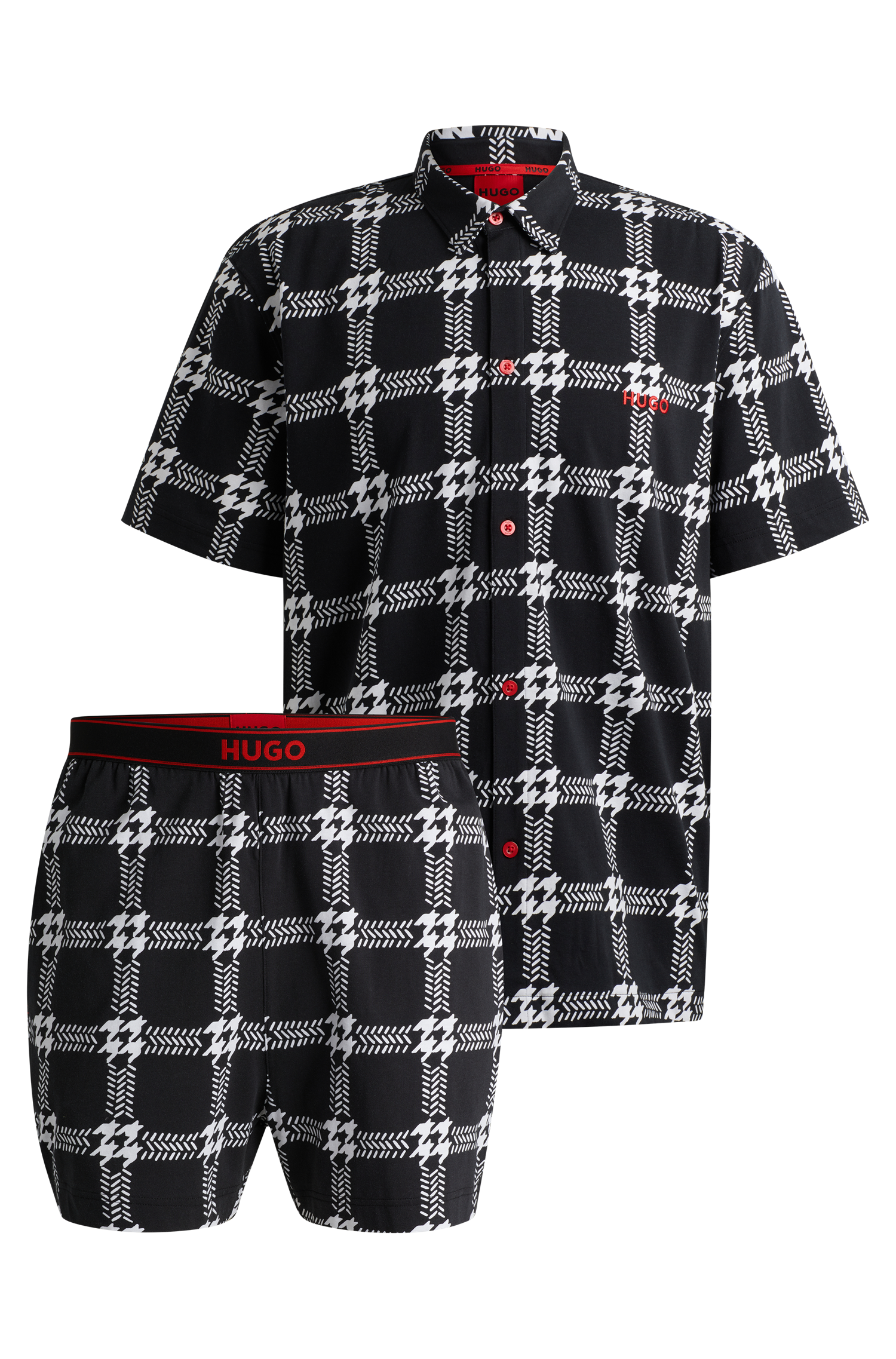 BLACK // PYJAMAS BOTTOMS HOUNDSTOOTH PJ SHORT