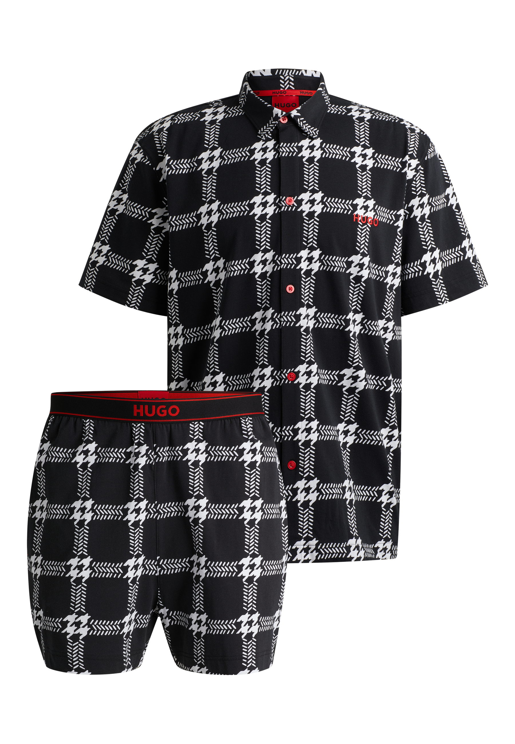 BLACK // PYJAMAS BOTTOMS HOUNDSTOOTH PJ SHORT