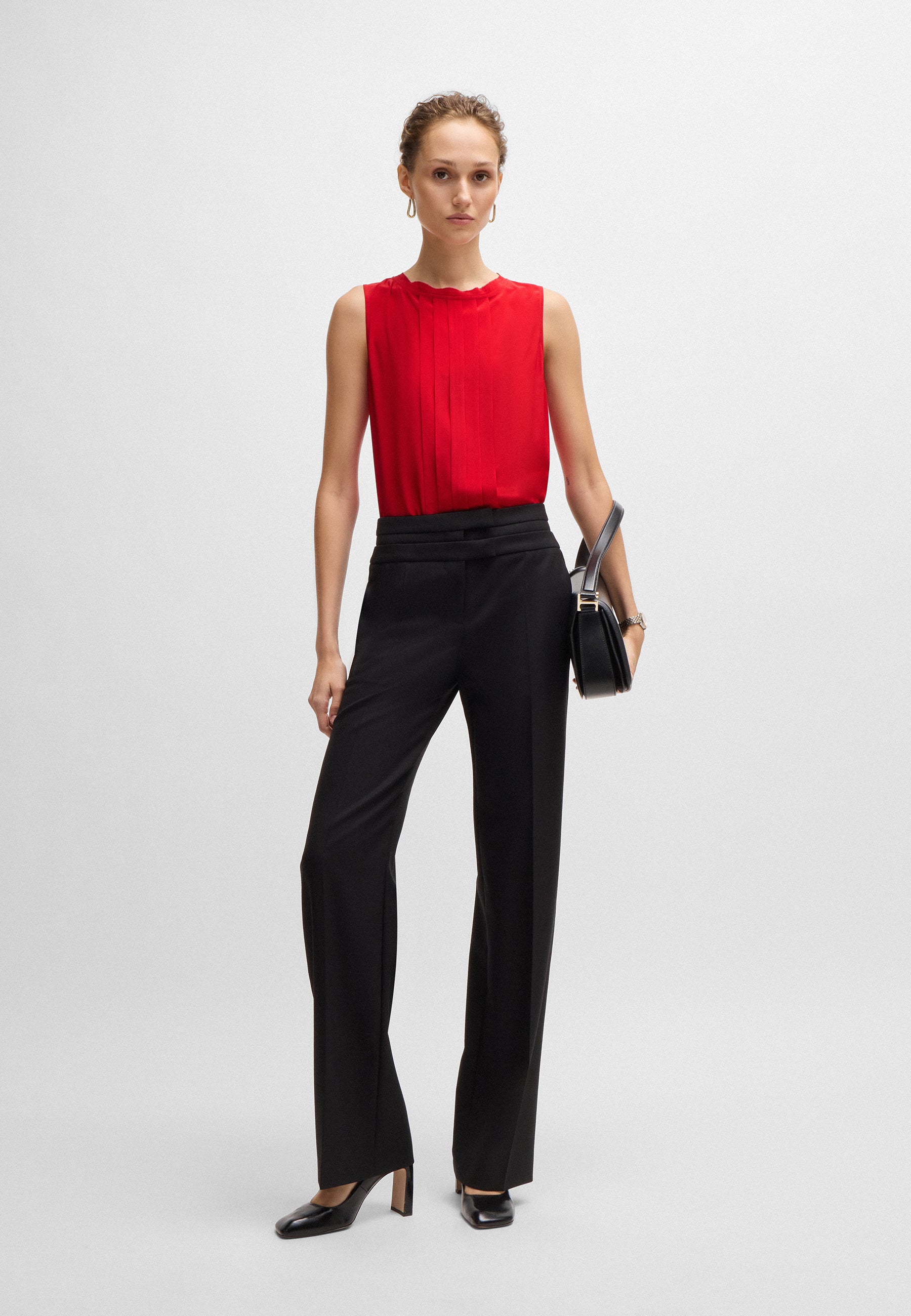 BRIGHT RED // TAILORED BLOUSES BEMIULA