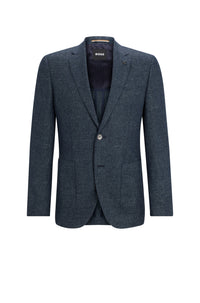 Veste de costume Janson en laine & lin - Dark Blue