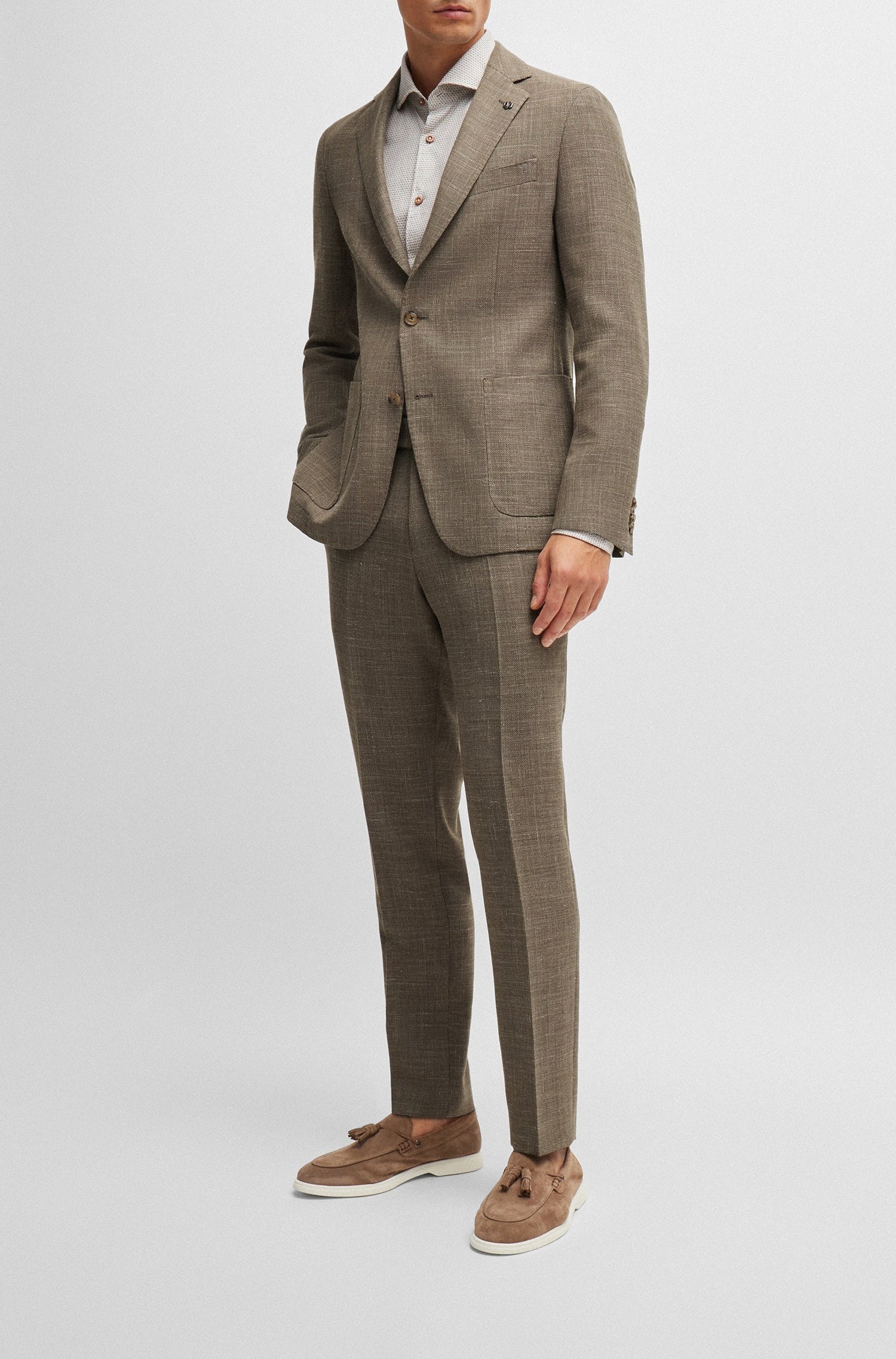Veste de costume Hanry en laine mélangée - Open Beige