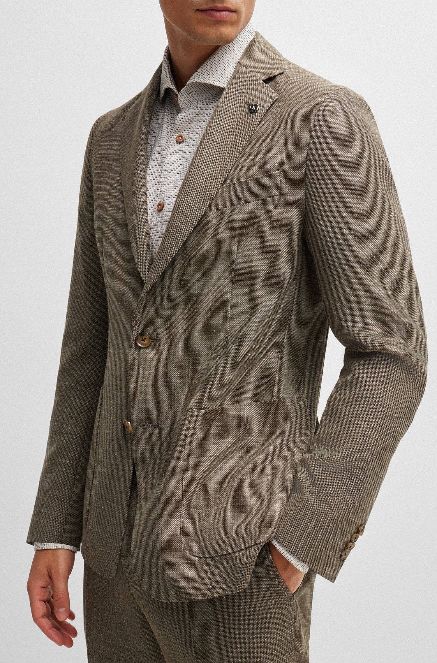 Veste de costume Hanry en laine mélangée - Open Beige