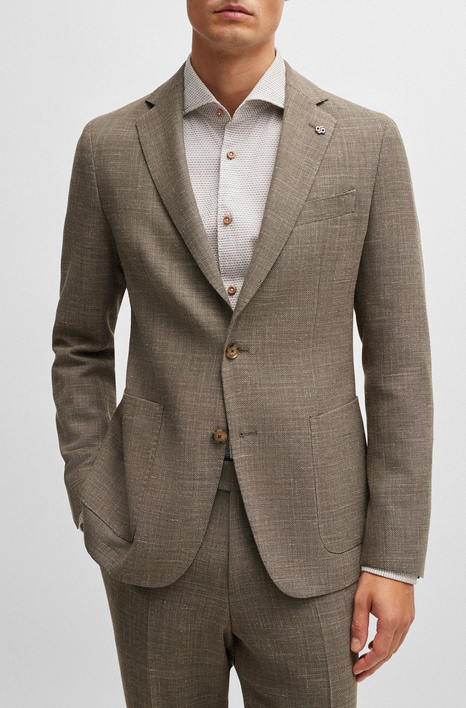 Veste de costume Hanry en laine mélangée - Open Beige
