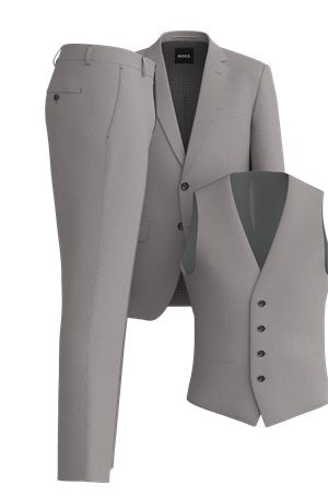 SILVER // BUSINESS SUITS H-HUGE-3PCS-232