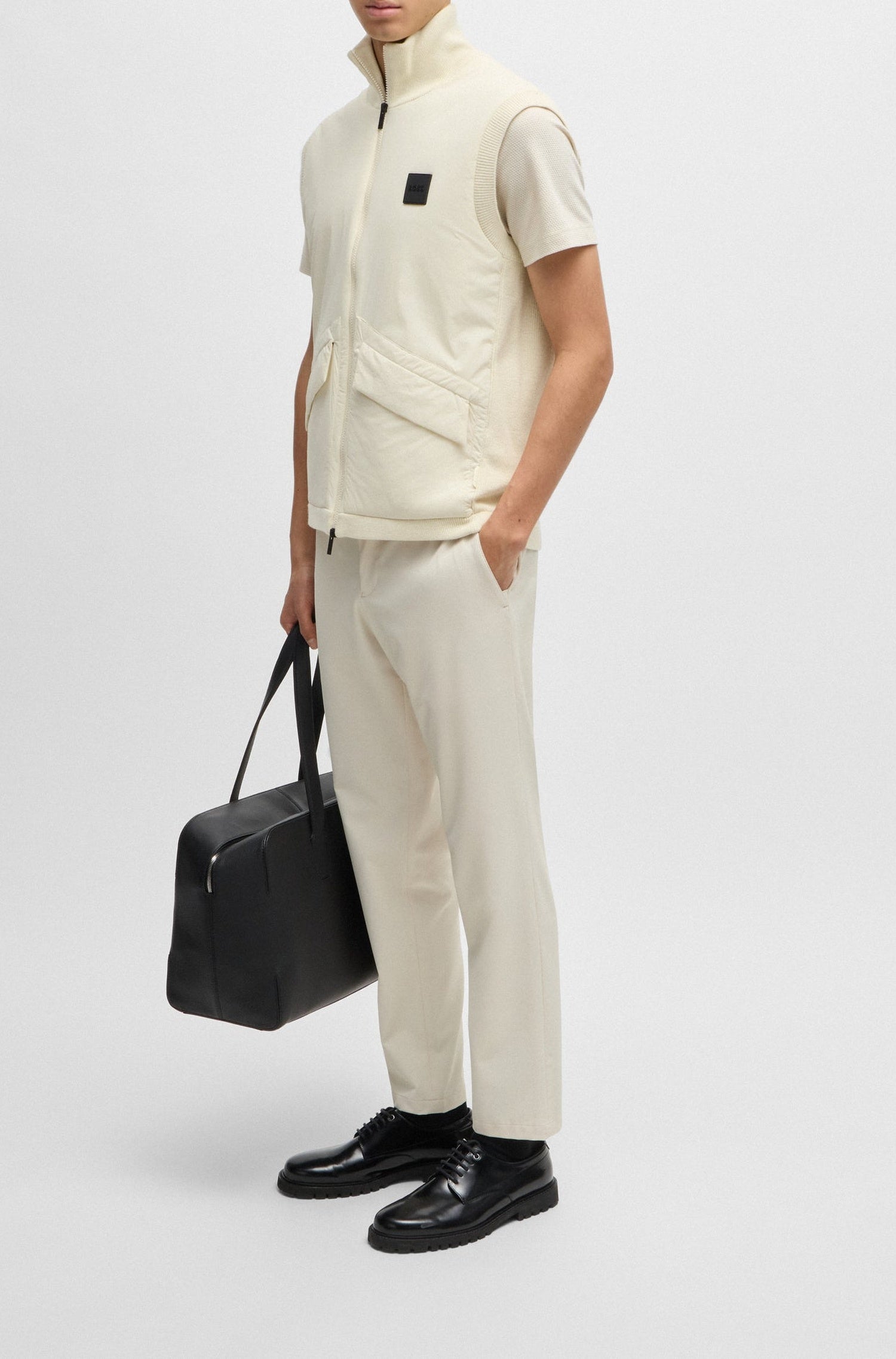 Veste Dragone sans manches en laine mélangée - Open White