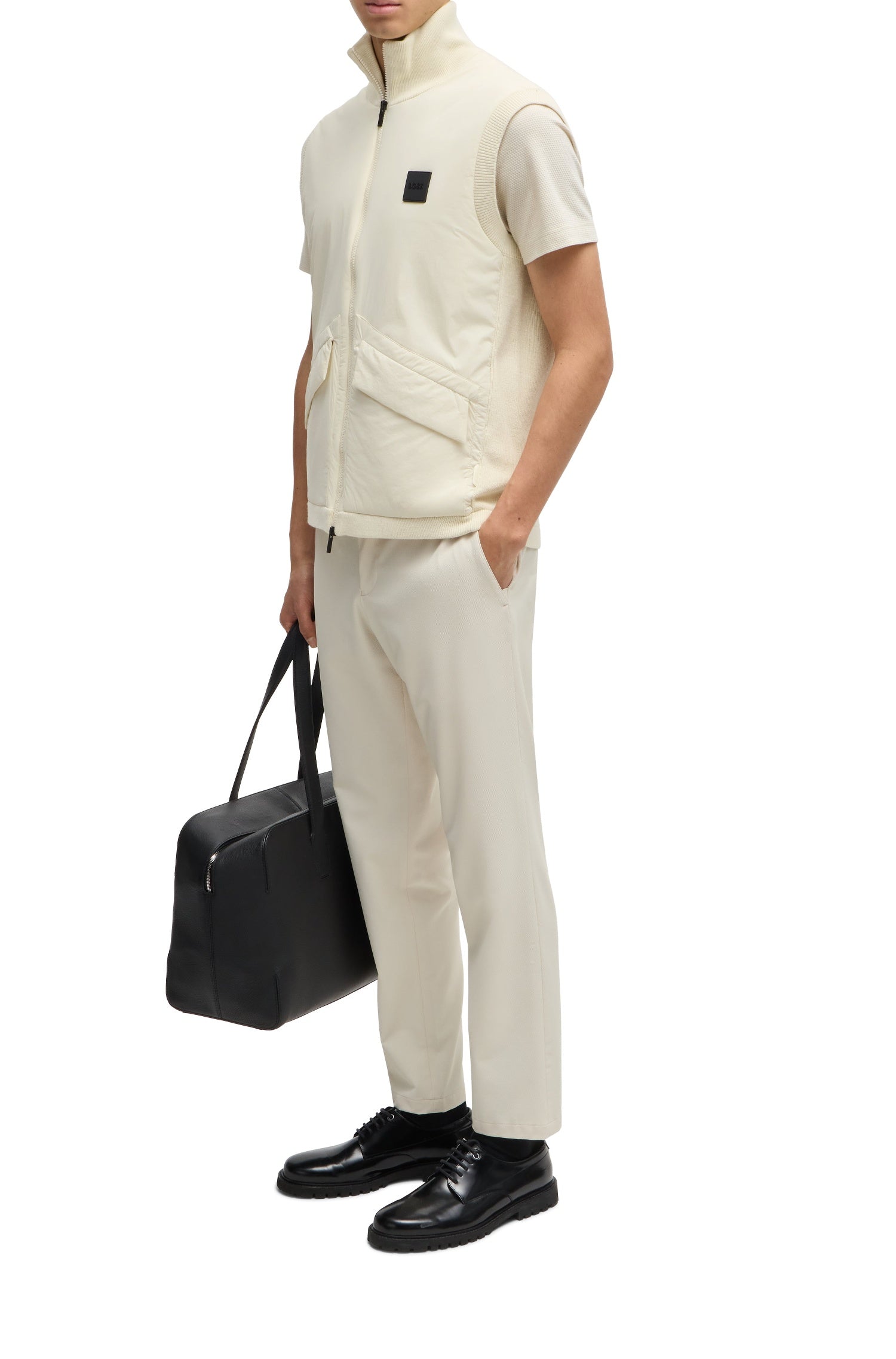 Veste Dragone sans manches en laine mélangée - Open White