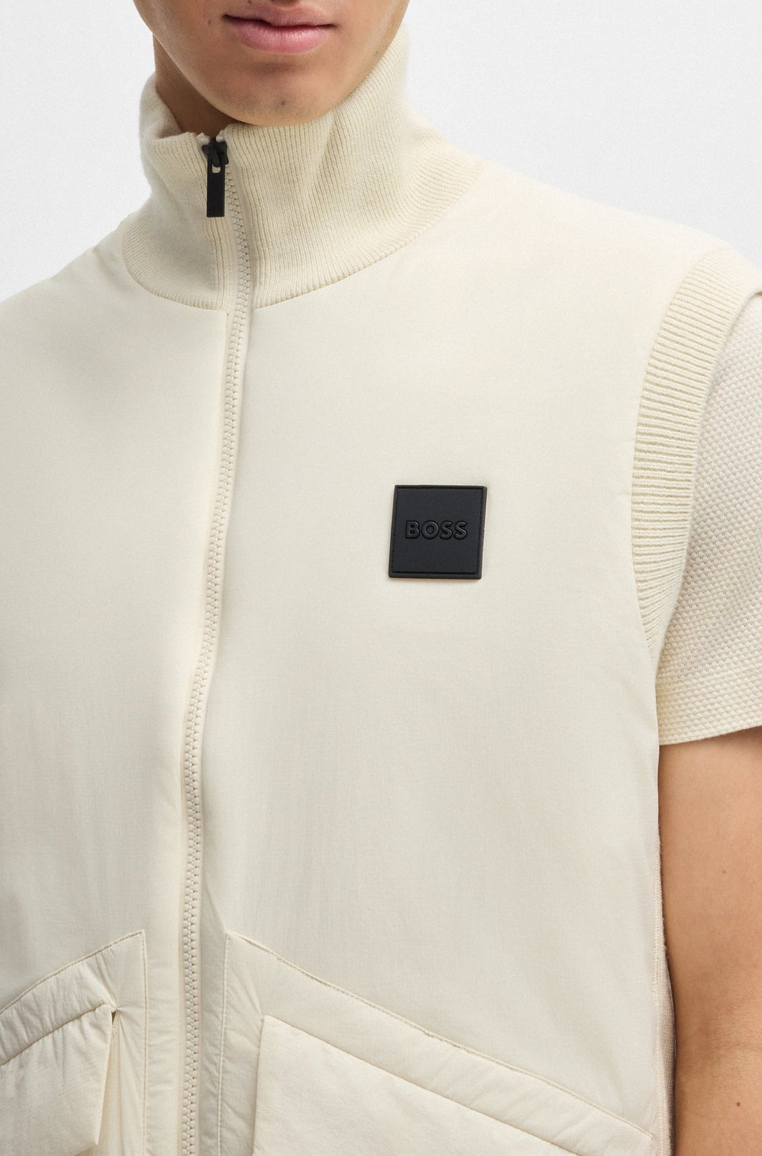 Veste Dragone sans manches en laine mélangée - Open White