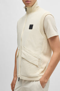 Veste Dragone sans manches en laine mélangée - Open White
