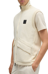 Veste Dragone sans manches en laine mélangée - Open White