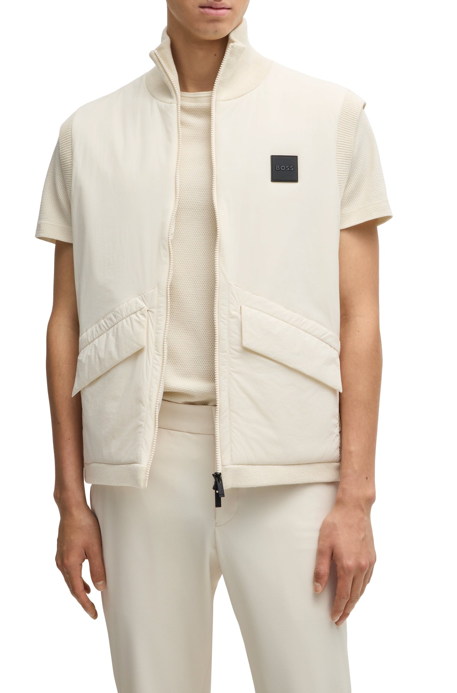 Veste Dragone sans manches en laine mélangée - Open White