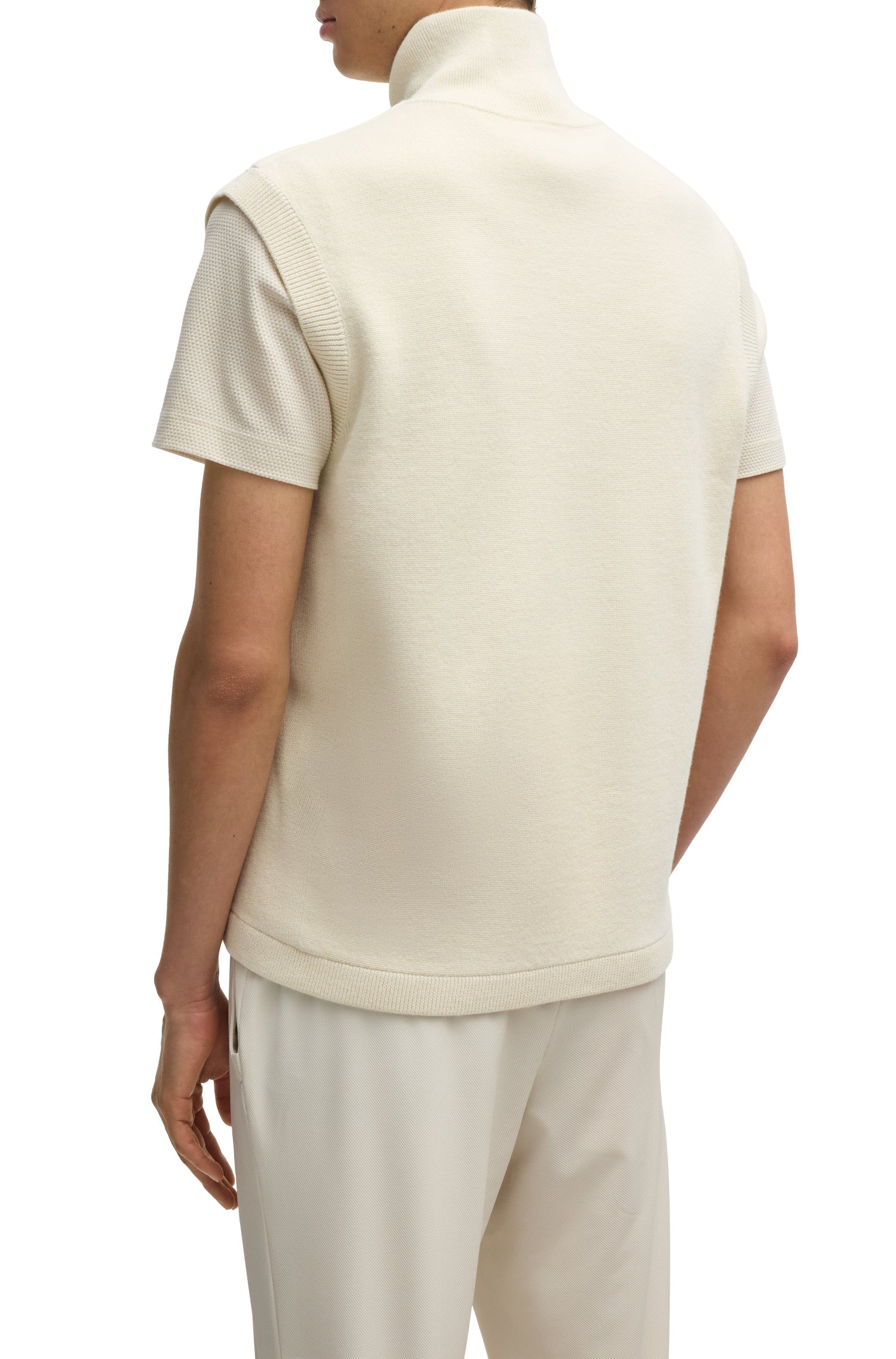 Veste Dragone sans manches en laine mélangée - Open White