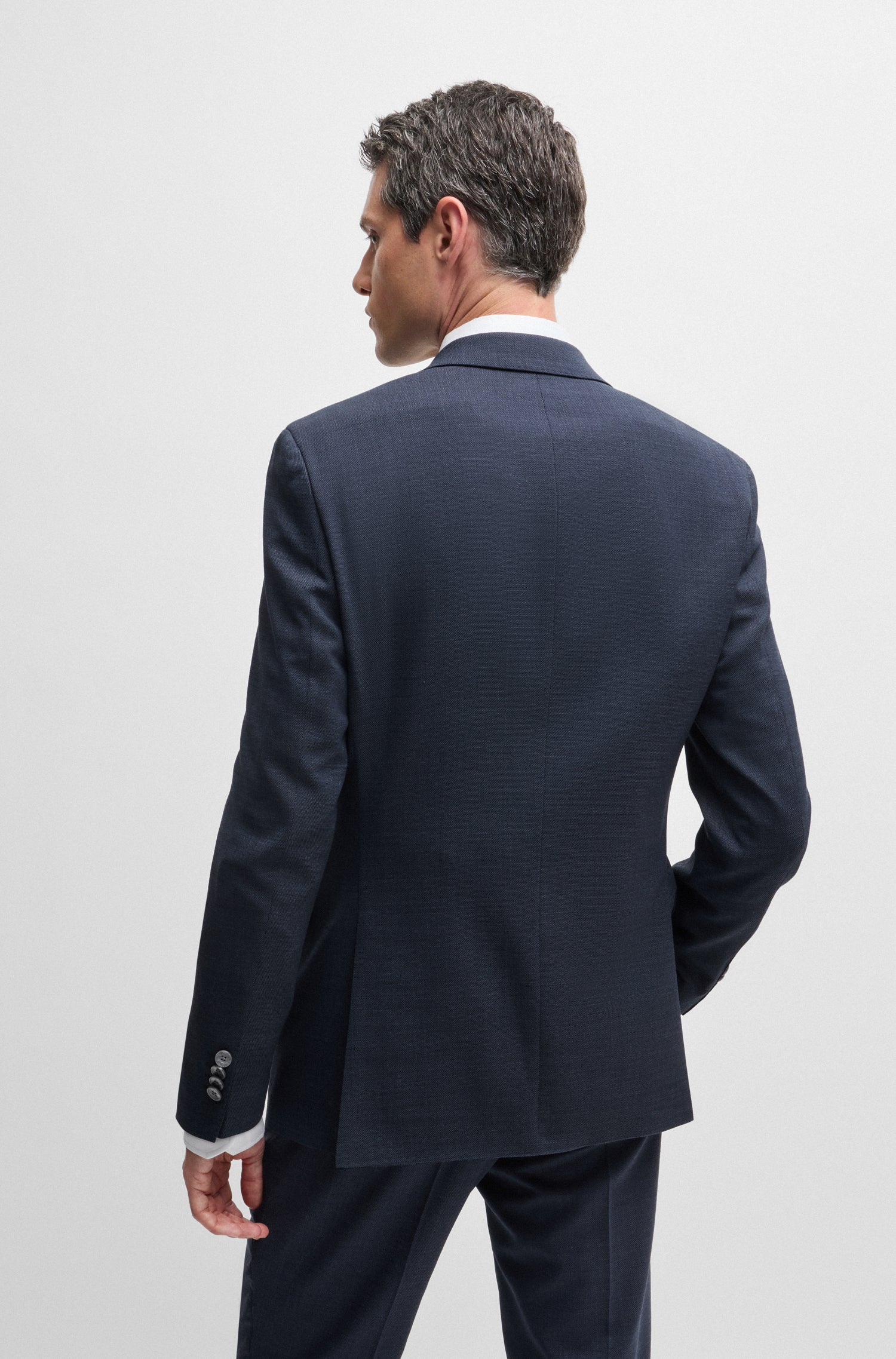 Veste de costume Jasper en laine mélangée - Open Blue