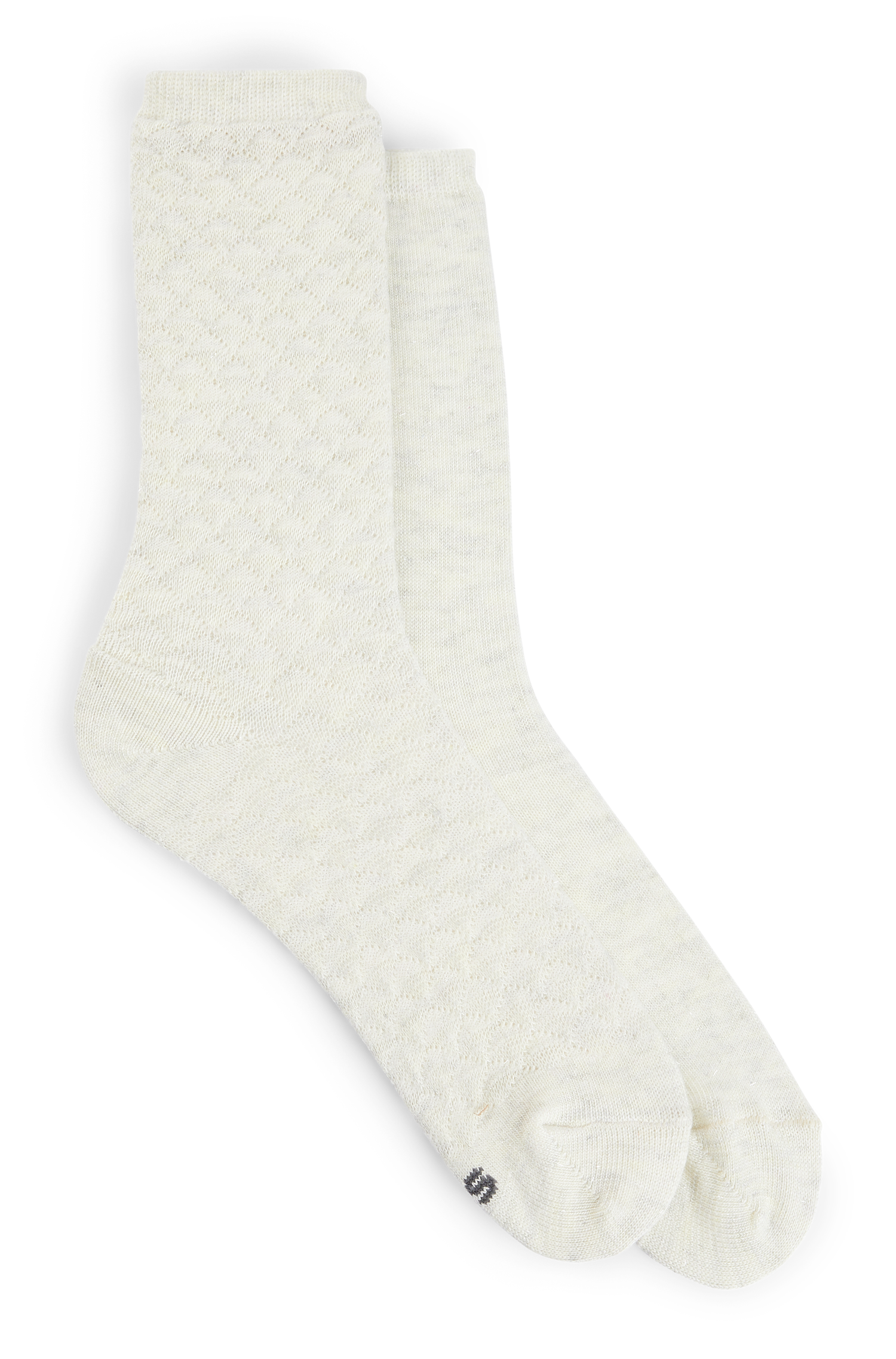 OPEN WHITE // CASUAL SOCKS 2P RS 3D STRUC CC W