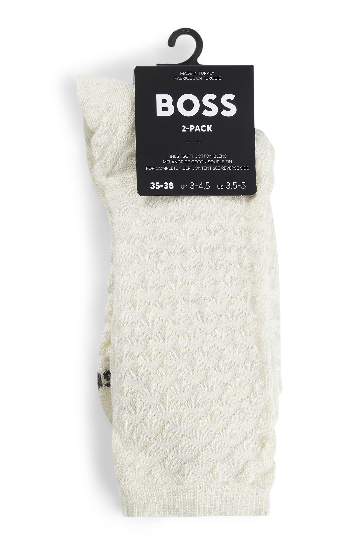 OPEN WHITE // CASUAL SOCKS 2P RS 3D STRUC CC W