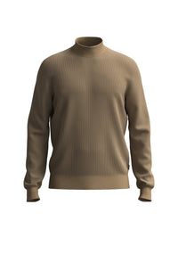Pull Emaguno à col montant en soie - Medium Beige