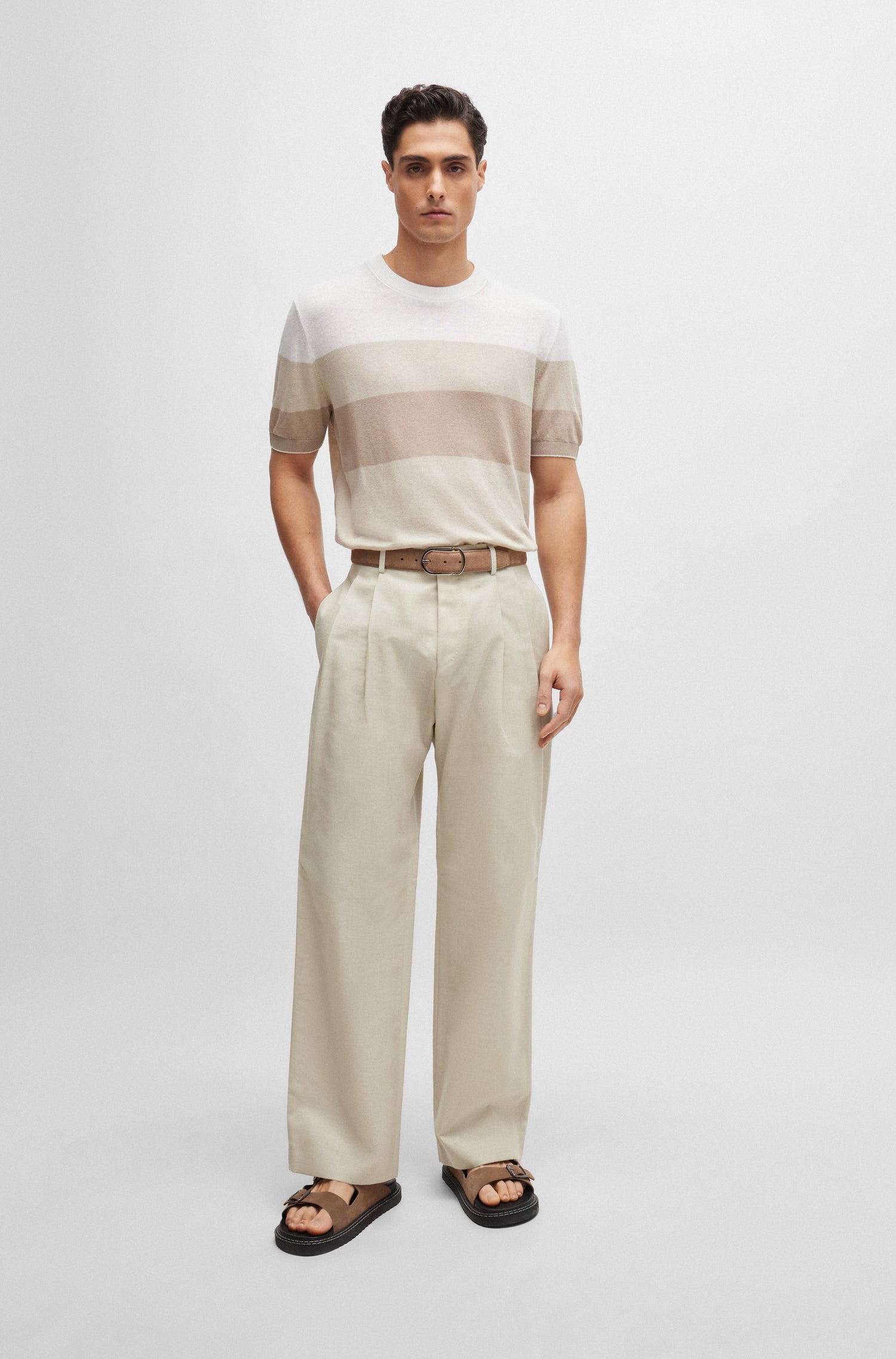 OPEN BEIGE // FORMAL TROUSERS H-BOSS92-T1