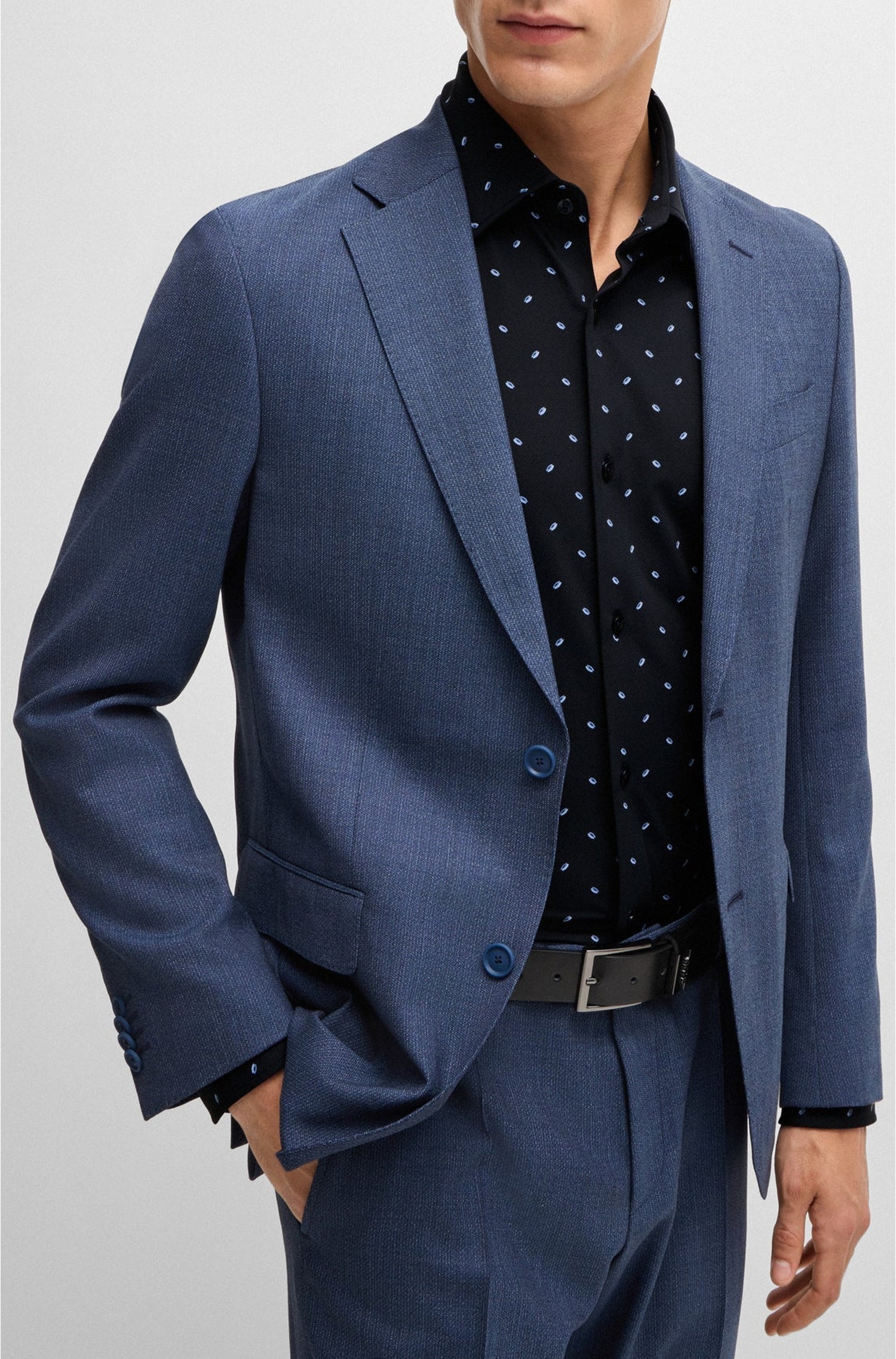DARK BLUE // BUSINESS SHIRTS P-HANK-KENT-C1-222