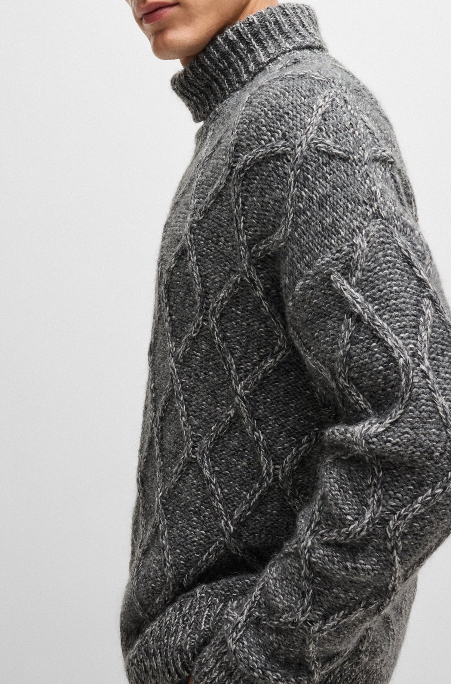 Pull Estupendo à col roulé - Medium Grey