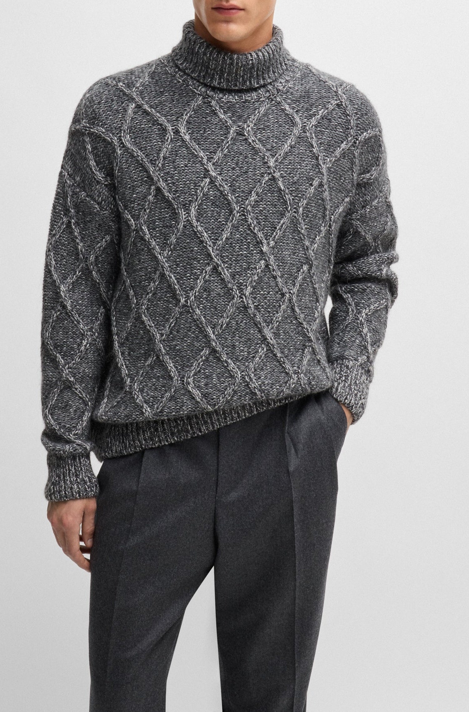 Pull Estupendo à col roulé - Medium Grey