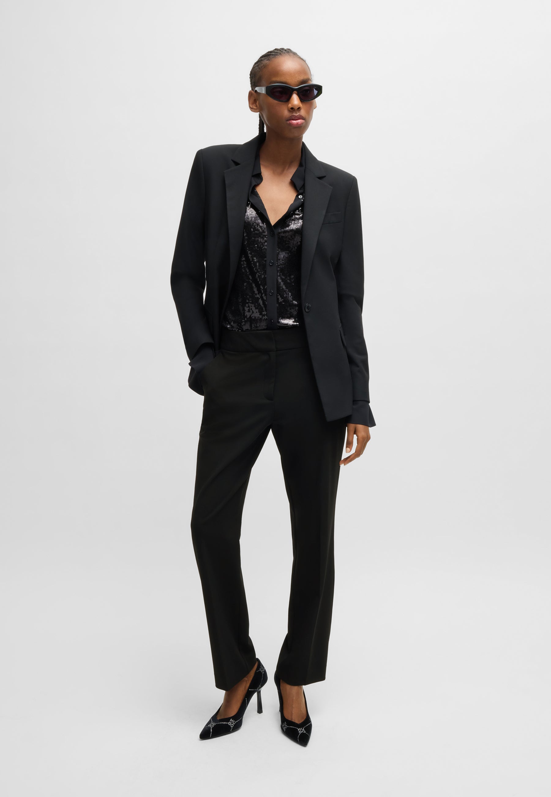 BLACK // CASUAL TROUSERS HATENIA-1