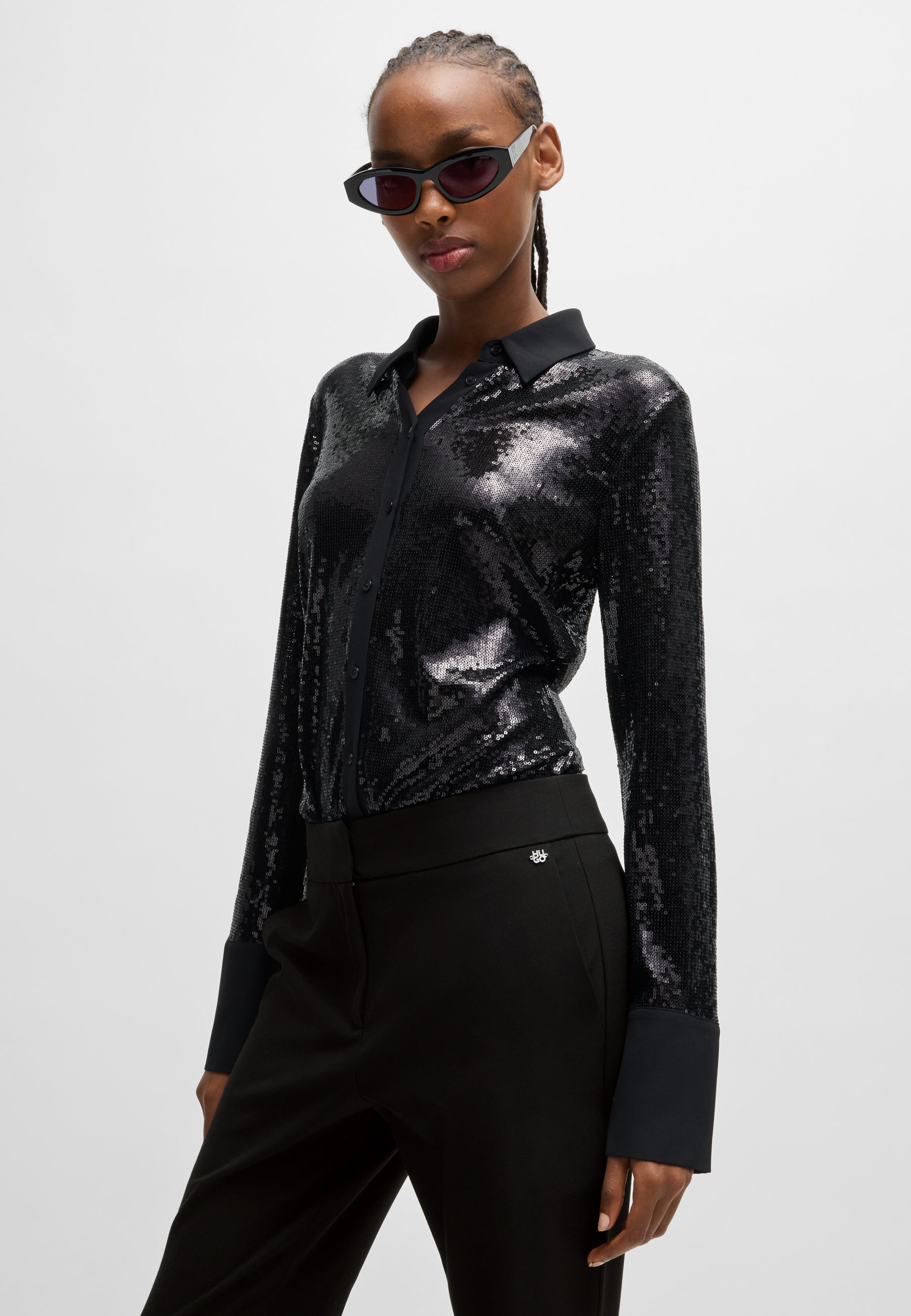 BLACK // CASUAL TROUSERS HATENIA-1