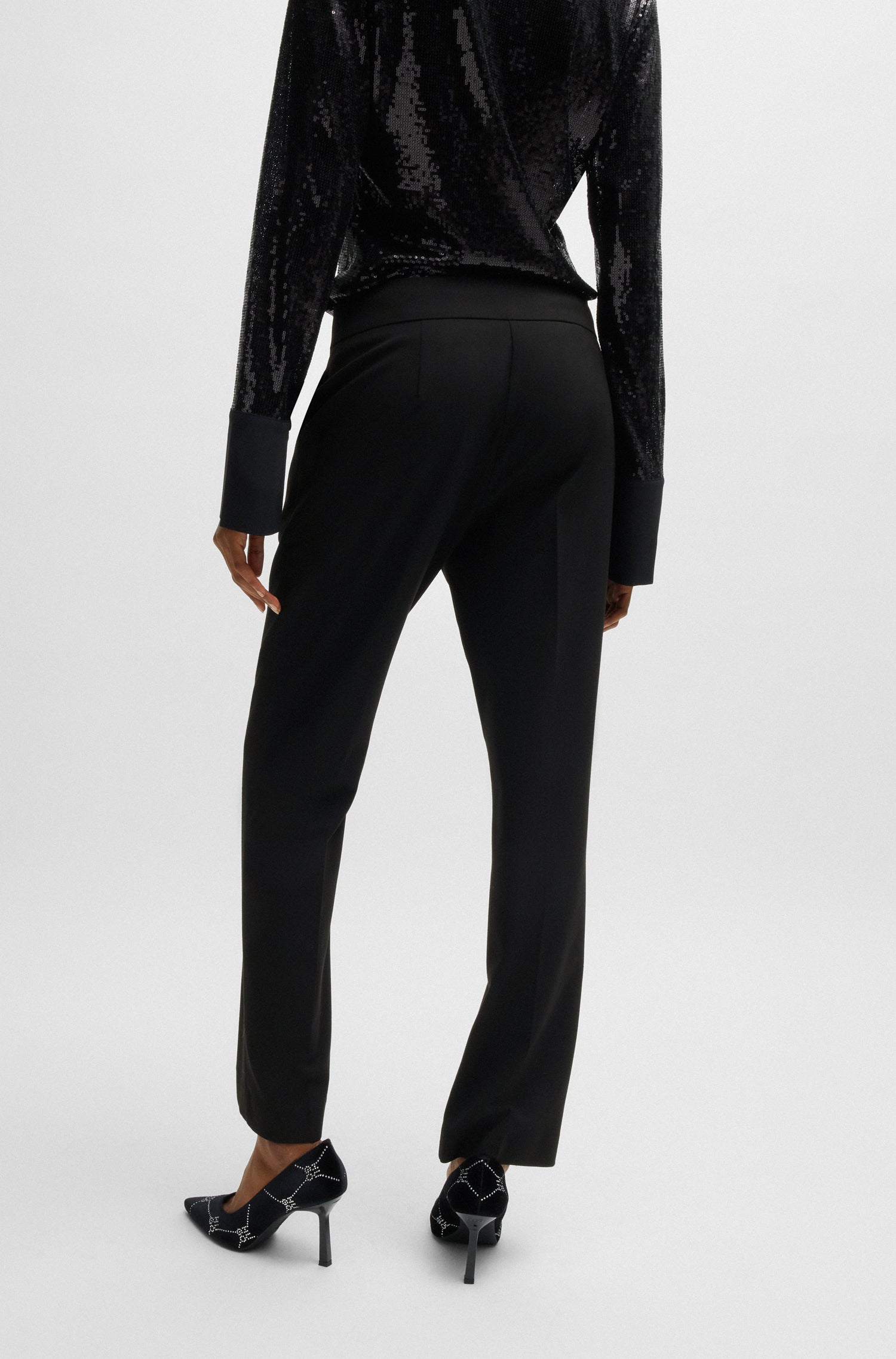 BLACK // CASUAL TROUSERS HATENIA-1