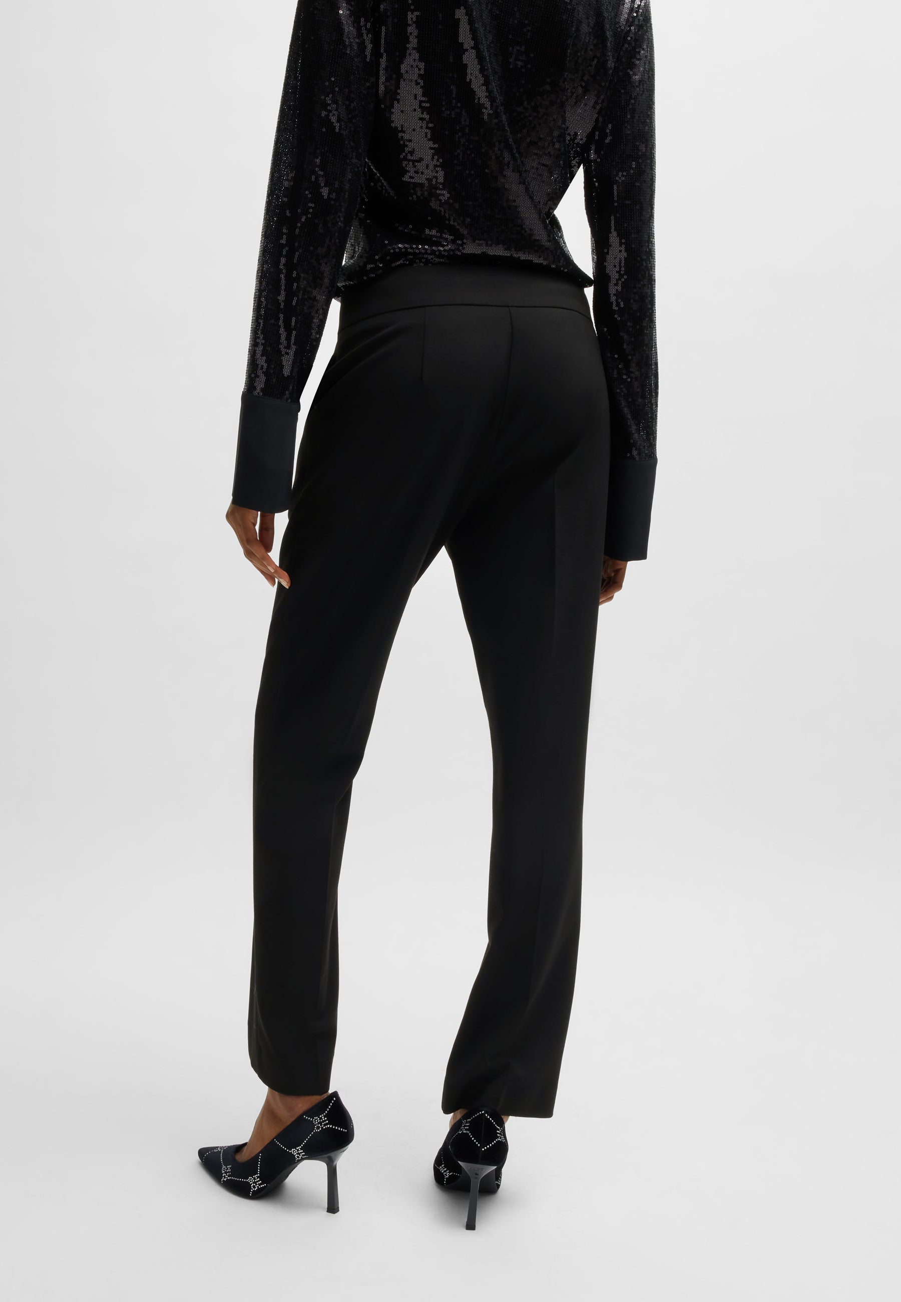 BLACK // CASUAL TROUSERS HATENIA-1