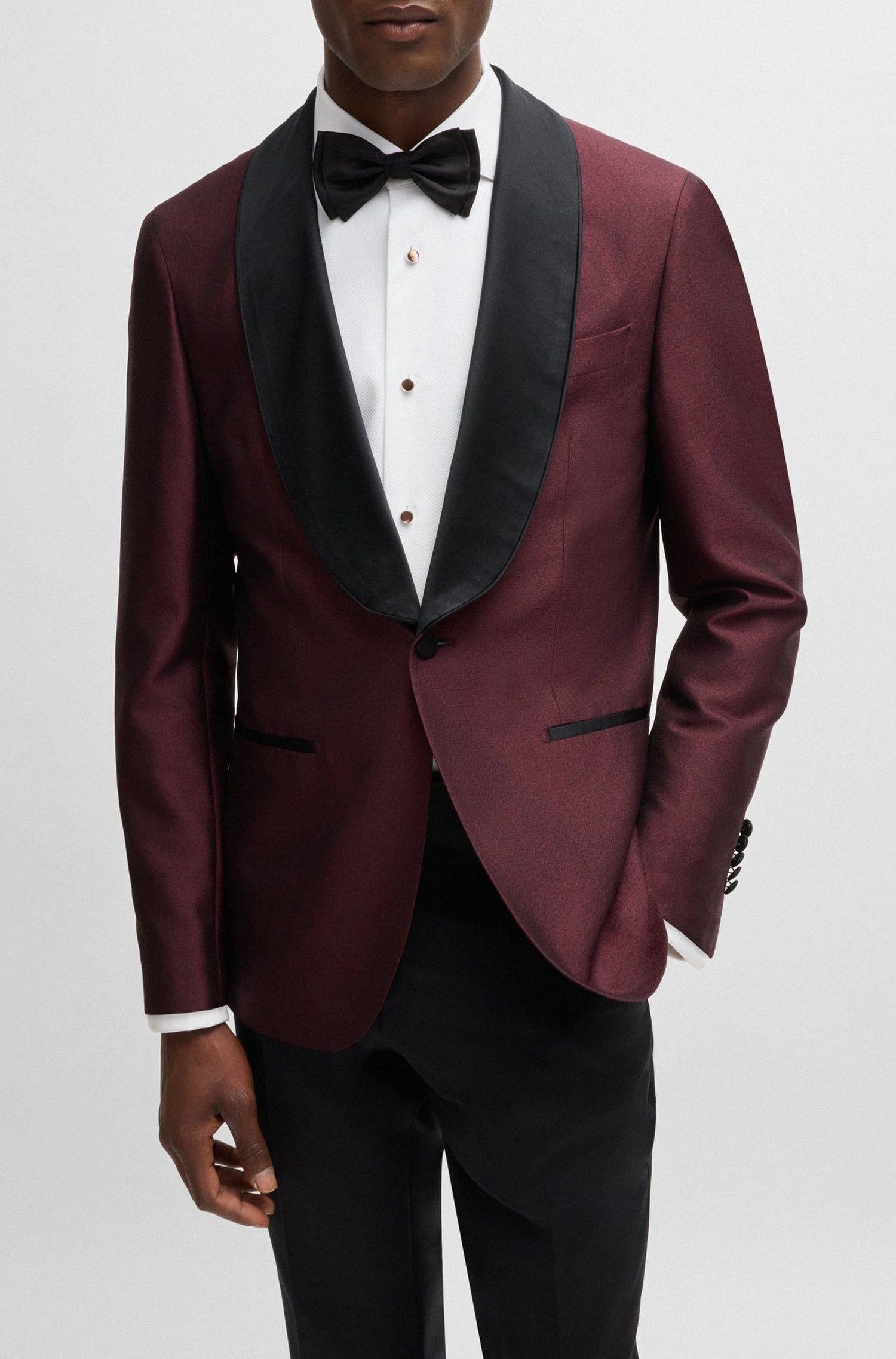 Veste de costume Heston en soie & laine - Dark Purple