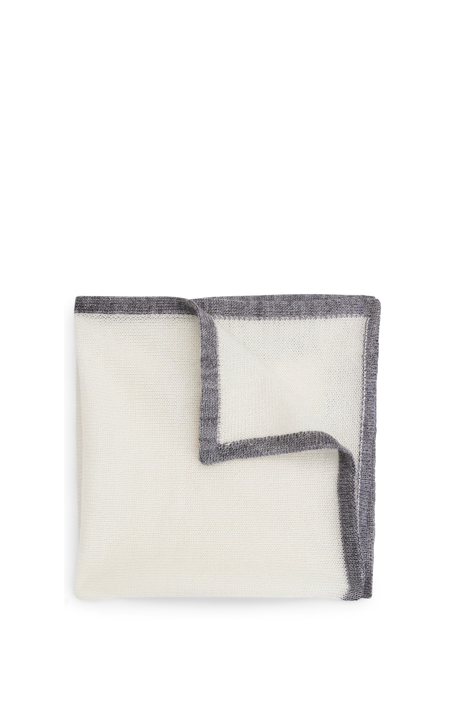 Cashmere & silk pocket square - Medium Grey