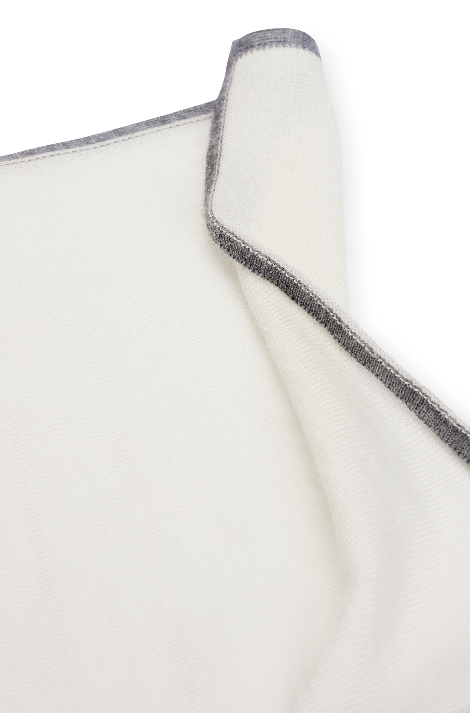 Cashmere & silk pocket square - Medium Grey