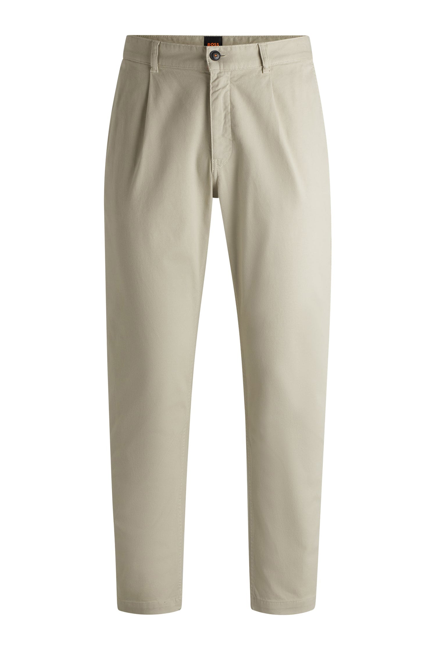 LIGHT BEIGE // CASUAL TROUSERS CHINO-PLEATED