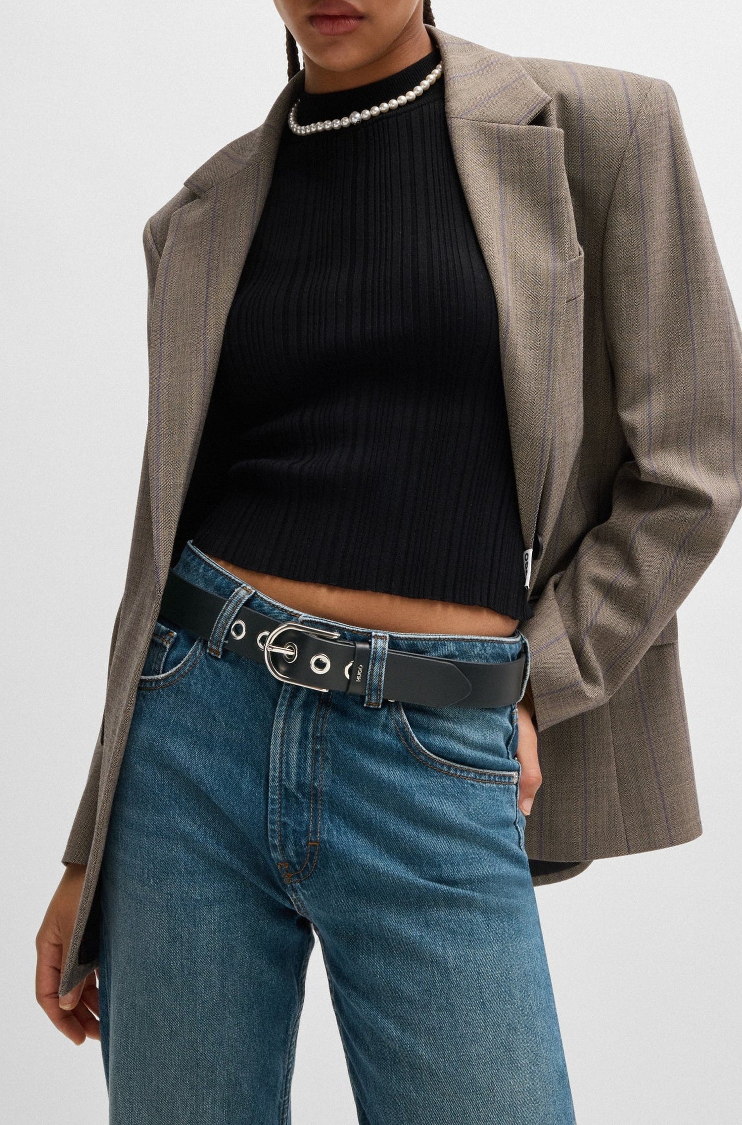 Zoey leather belt - Black