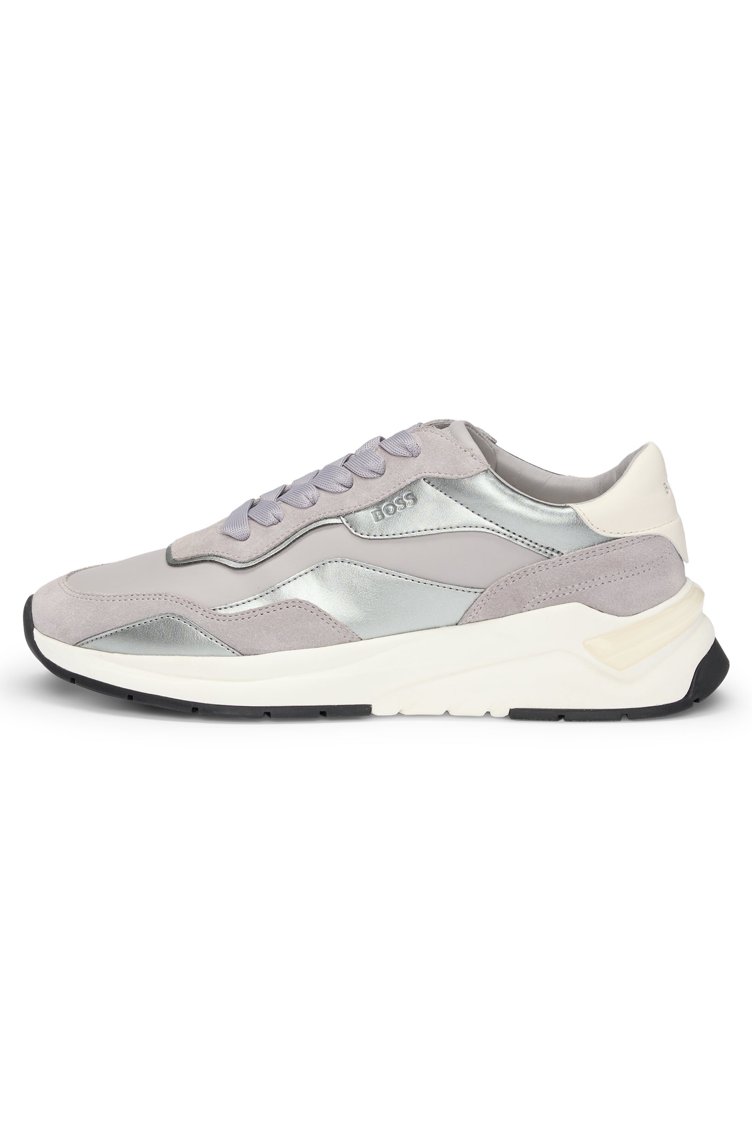 Skylar leather trainers - Medium Grey